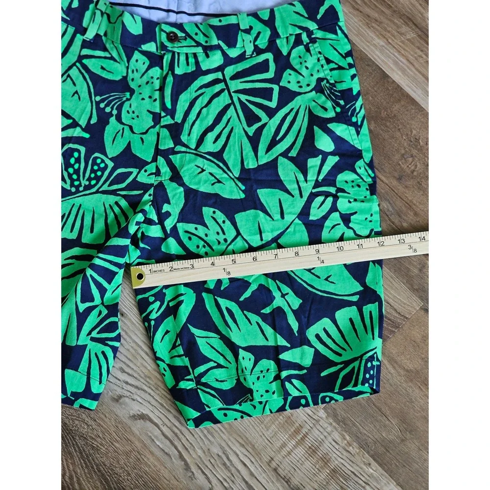 Polo Golf Ralph Lauren Mens 32 Green Navy Tropical Floral Leaf Shorts Stretch